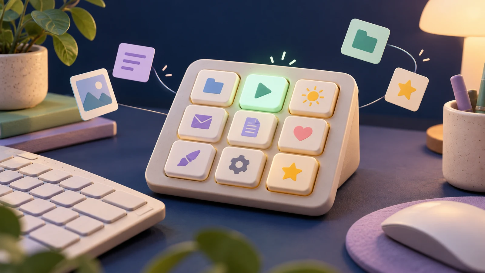 ImageGen concept illustration of a desktop shortcut pad