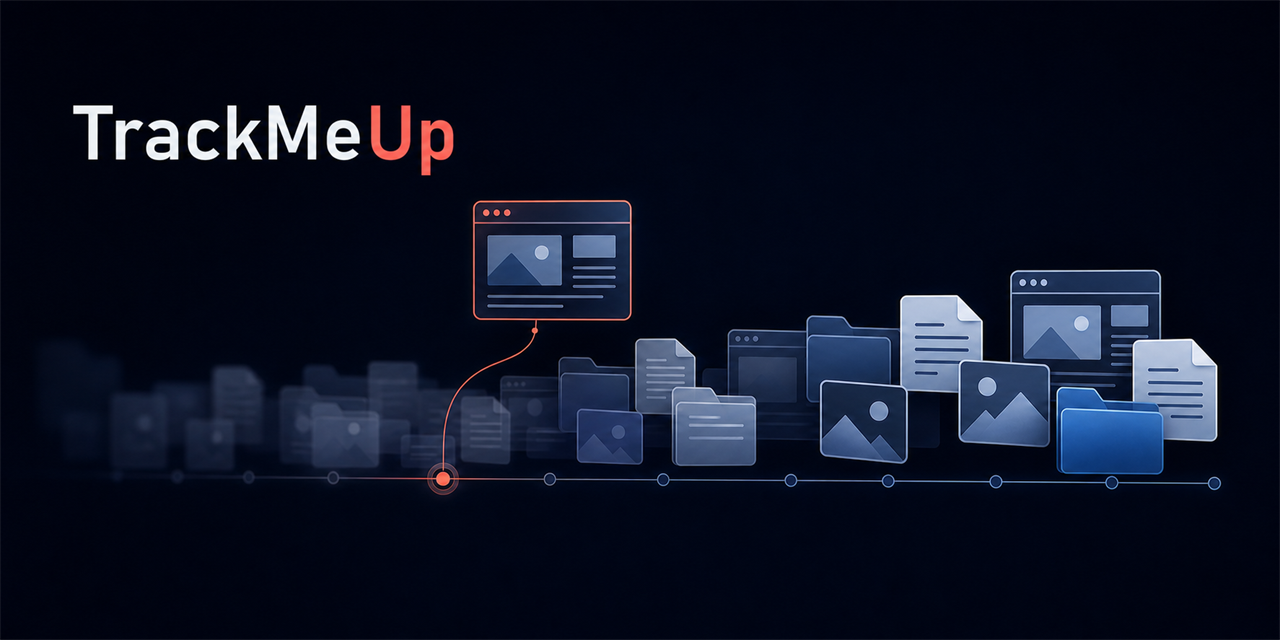 TrackMeUp retrieves an earlier page from a private visual workday timeline