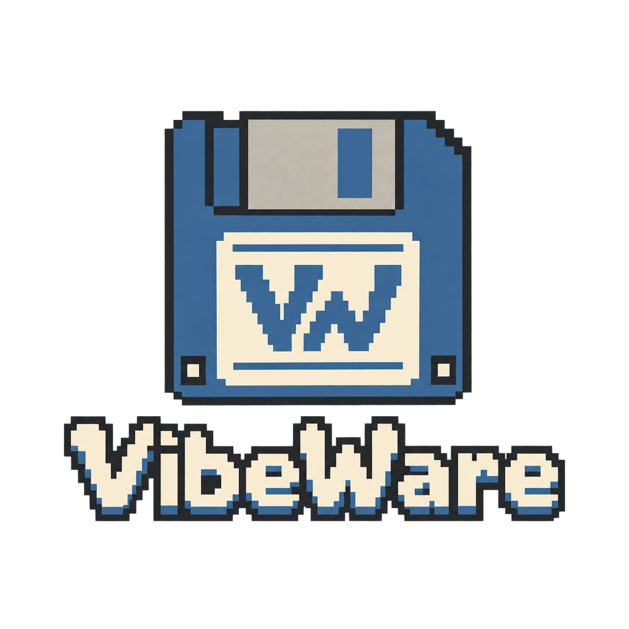 VibeWare pixel-art floppy logo